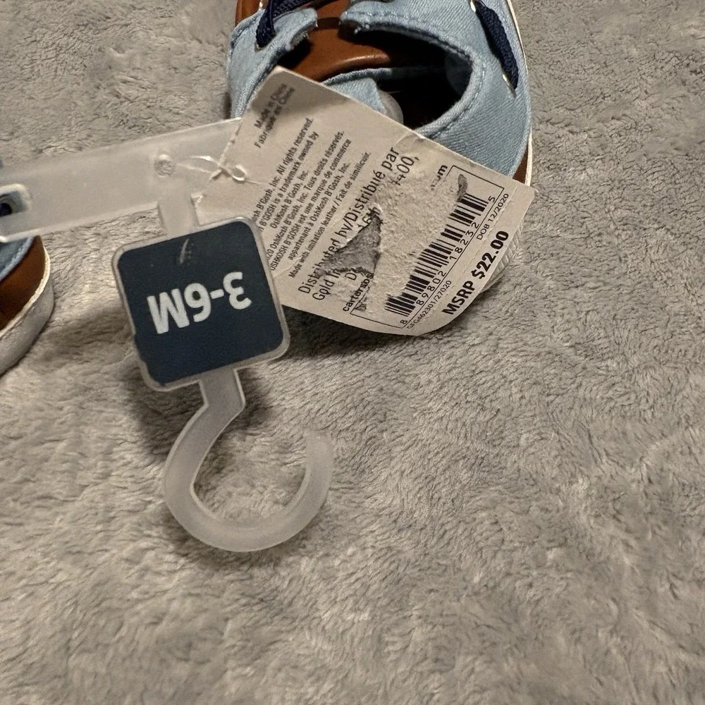 Baby Bgosh Blue and Brown Slip On Shoe Size 2 (3-6 Months) New